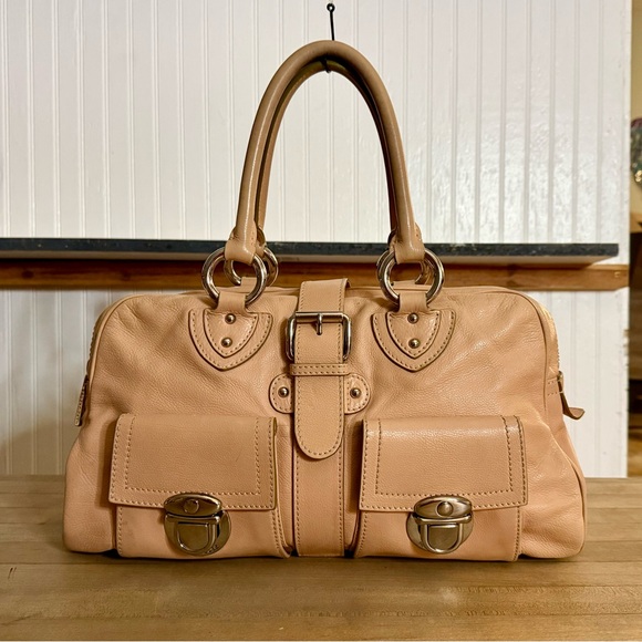 Marc Jacobs Blush Colored Leather Shoulder Satchel Bag Purse